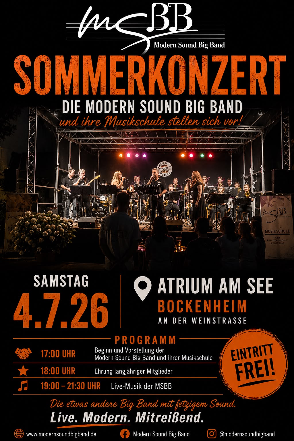 Sommerfest der Modern Sound Big Band am 04.07.2026 in Bockenheim